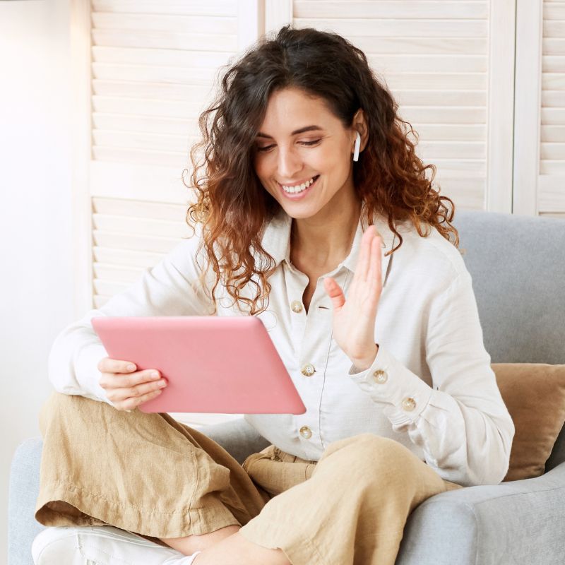 mujer ipad